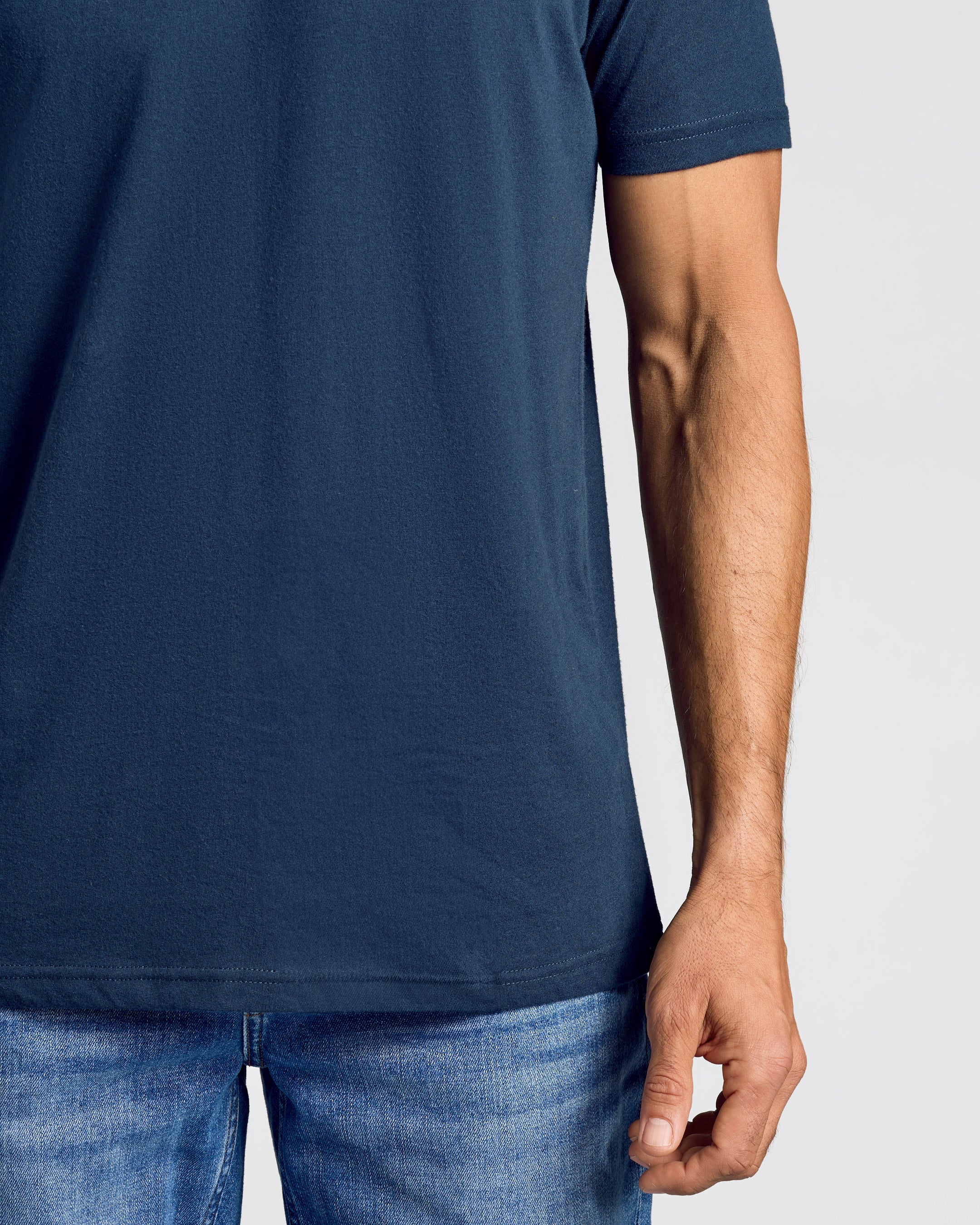 Navy V-Neck Tee-VibeCloset