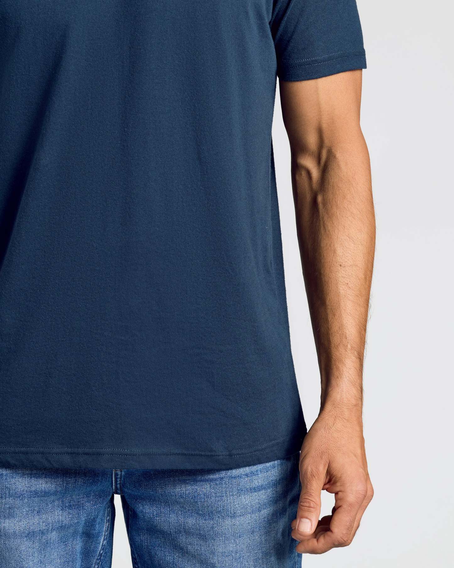 Navy V-Neck Tee-VibeCloset