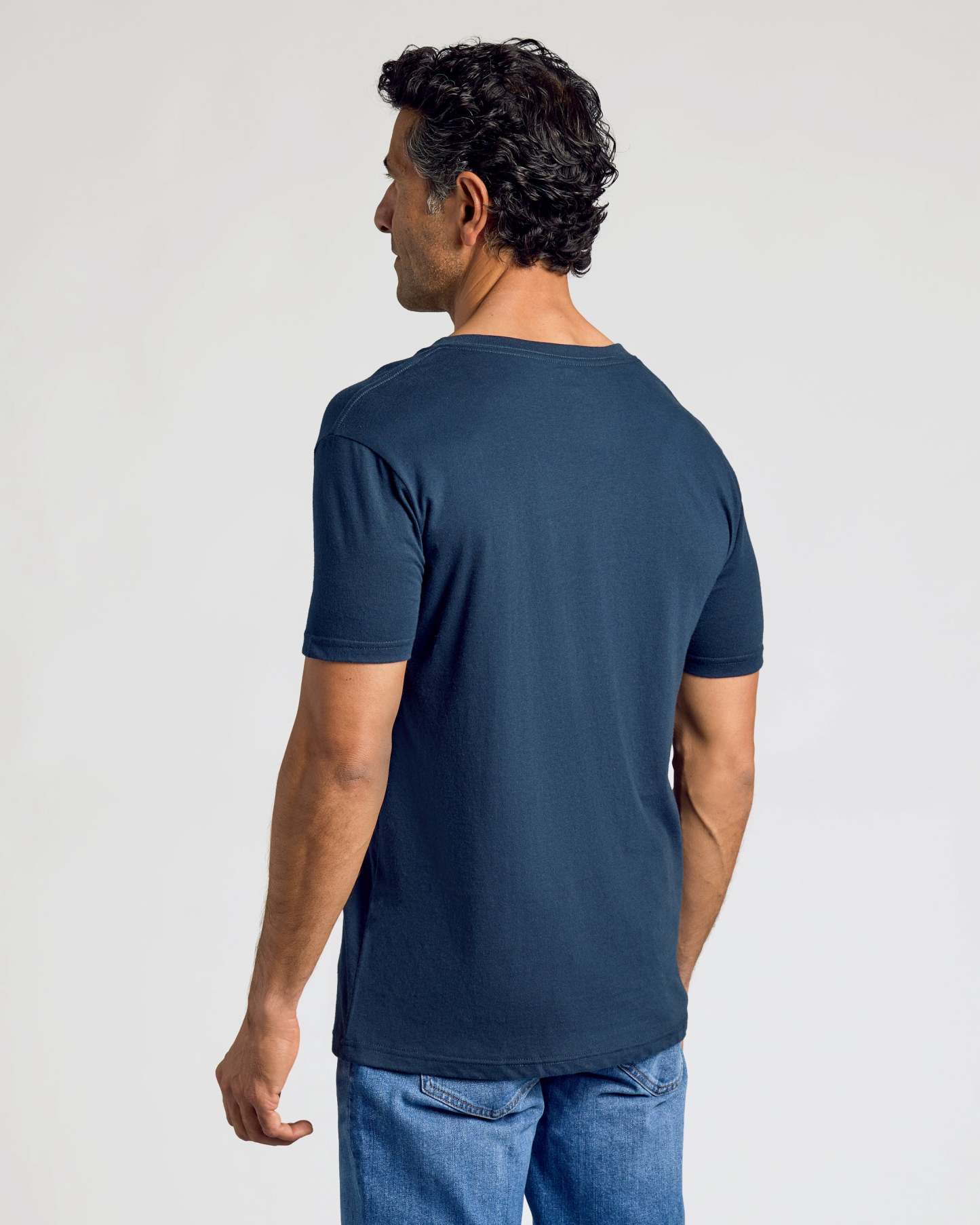 Navy V-Neck Tee-VibeCloset