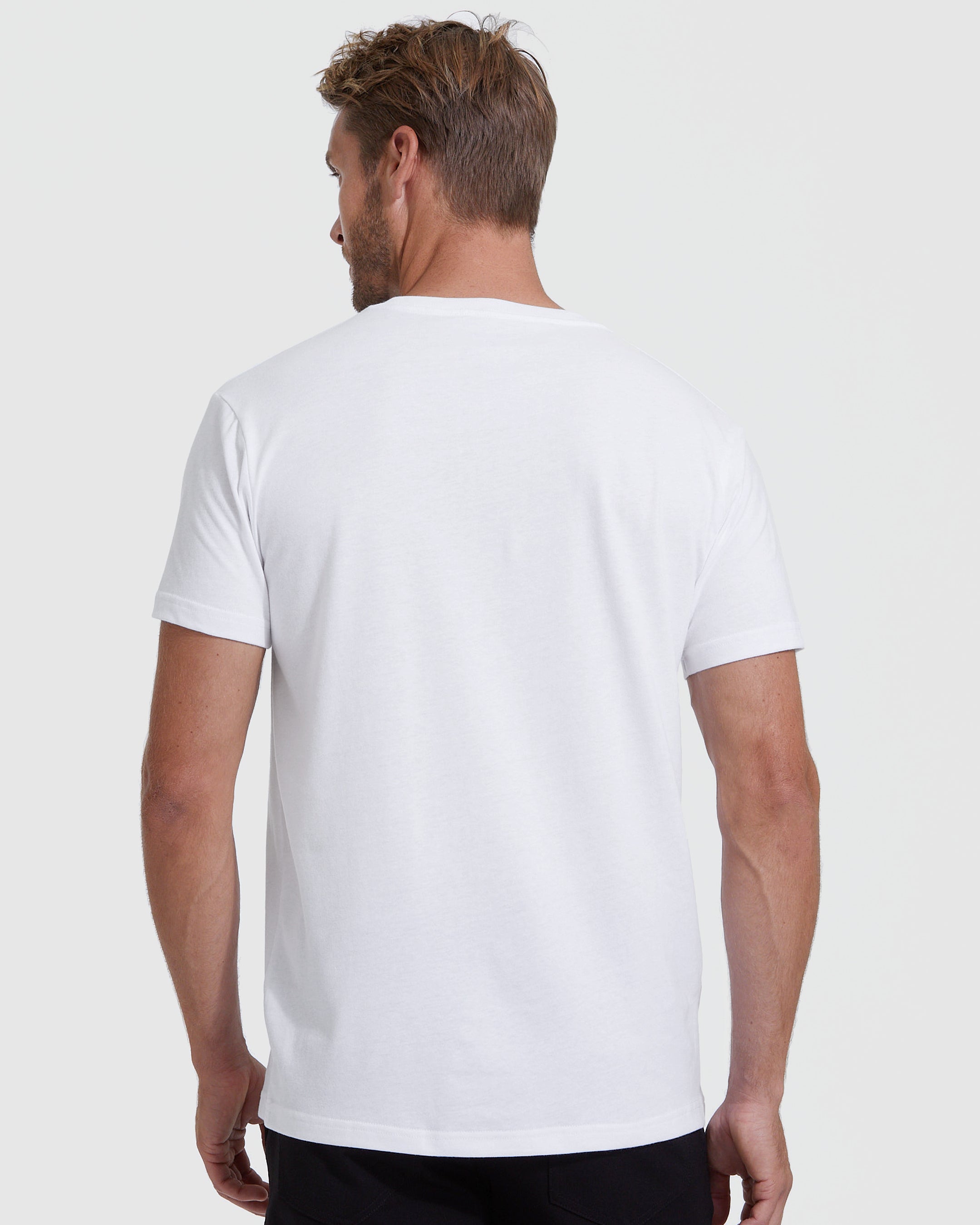 All White V-Neck Tee 6-Pack-VibeCloset