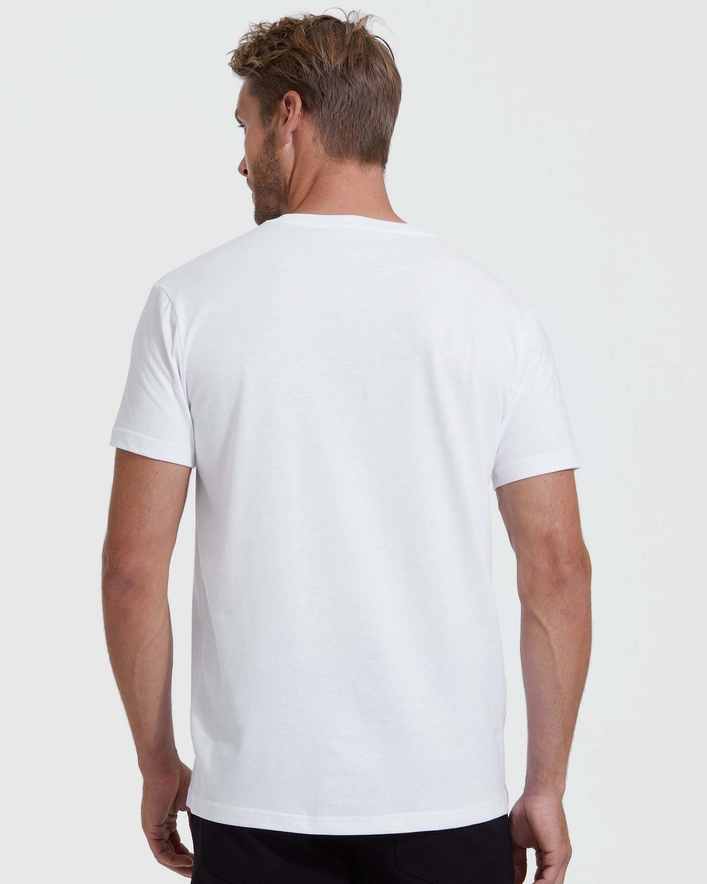 All White V-Neck Tee 6-Pack-VibeCloset