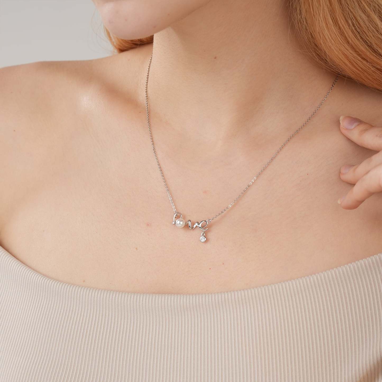 Forever Love 925 Sterling Silver Natural Freshwater Pearl Necklace-VibeCloset