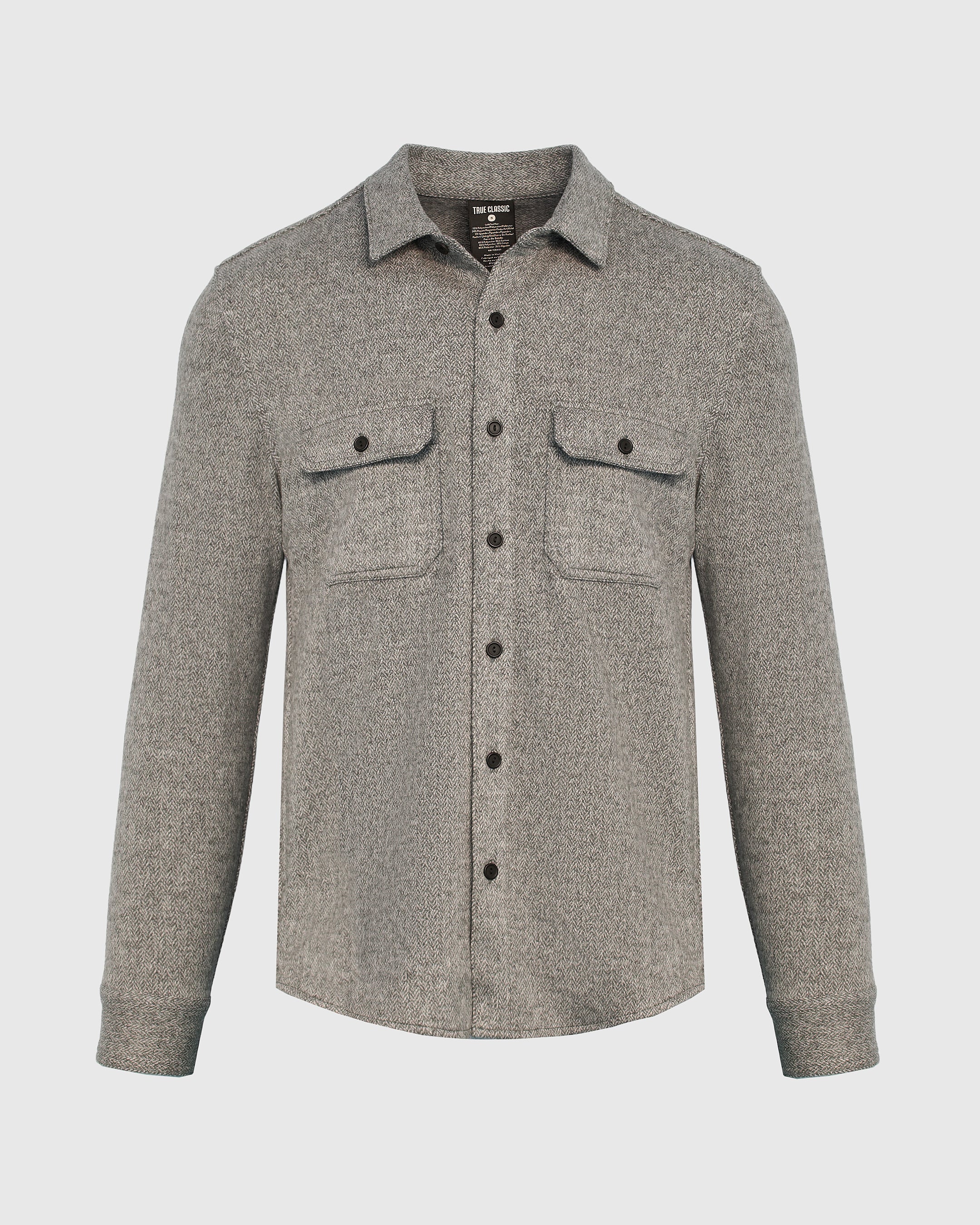 Light Heather Gray Shirt Jacket-VibeCloset