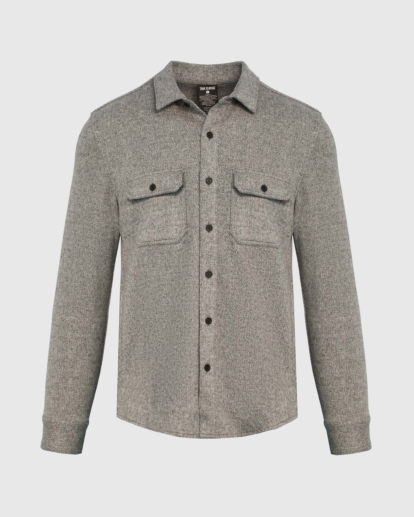 Light Heather Gray Shirt Jacket-VibeCloset