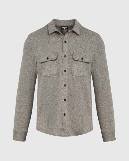 Light Heather Gray Shirt Jacket-VibeCloset