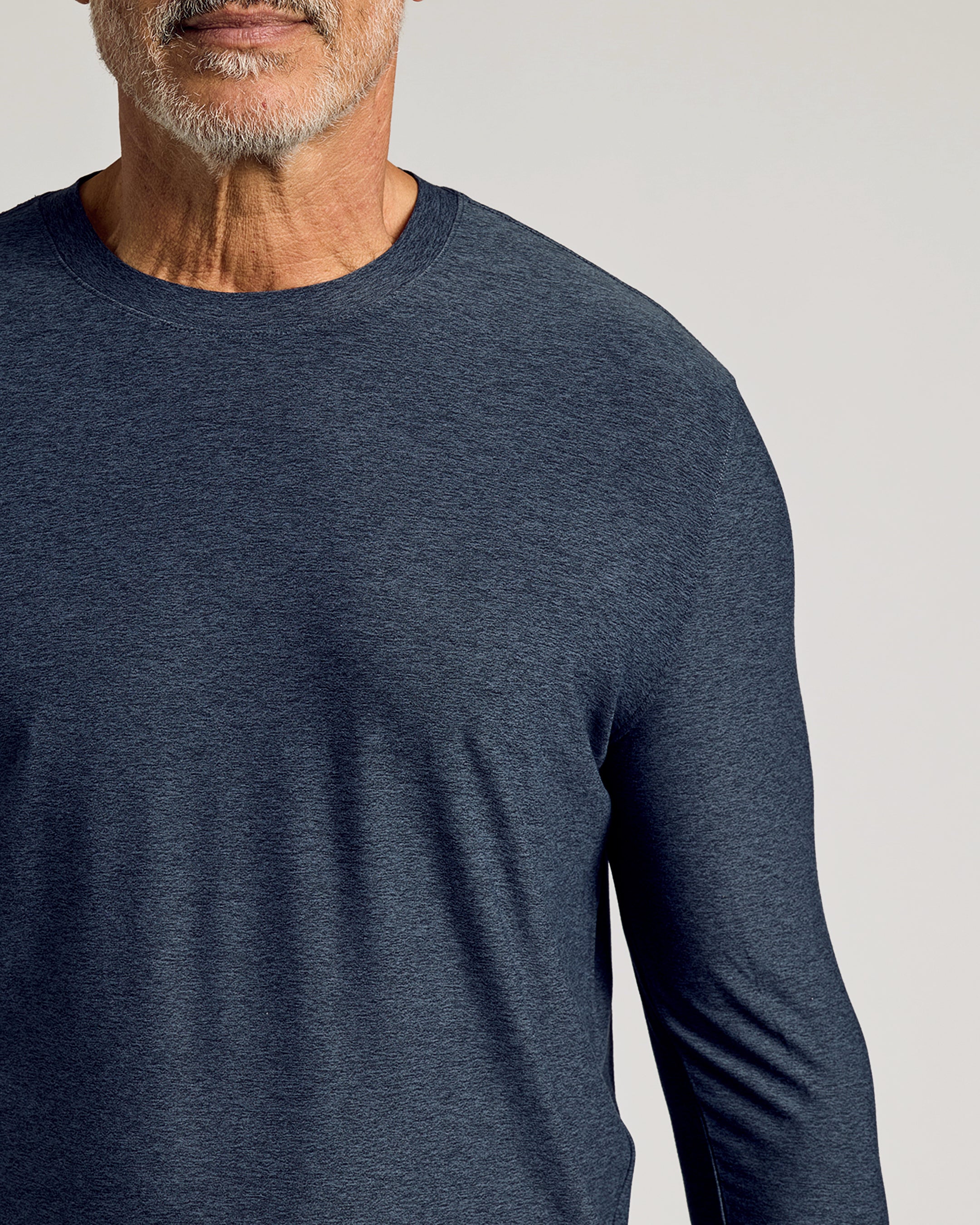 Dark Heather Fiord Active Long Sleeve Crew T-Shirt-VibeCloset