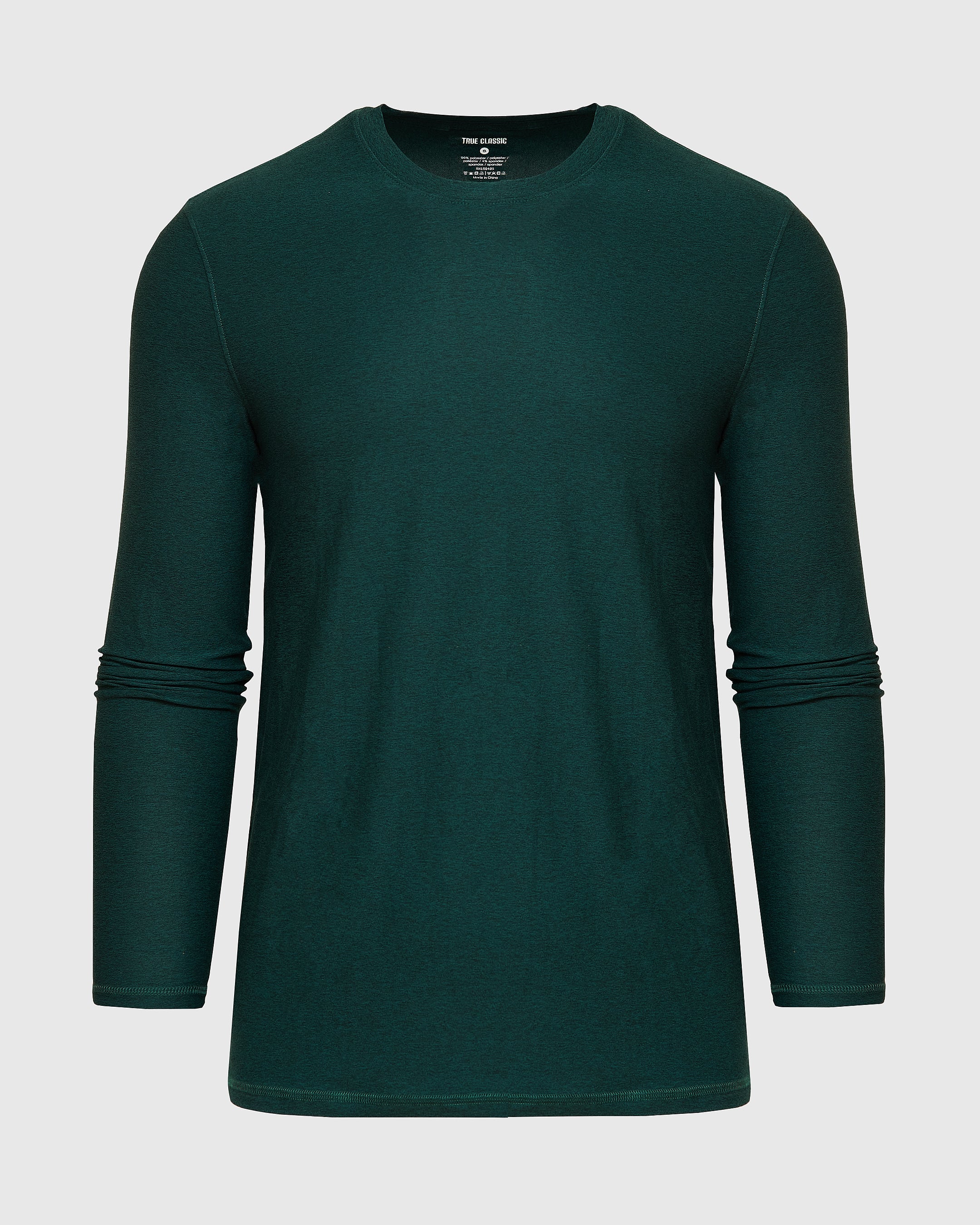 Evergreen Heather Active Long Sleeve Crew T-Shirt-VibeCloset