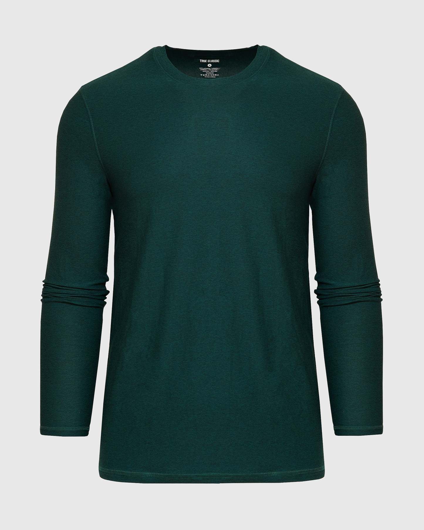 Evergreen Heather Active Long Sleeve Crew T-Shirt-VibeCloset
