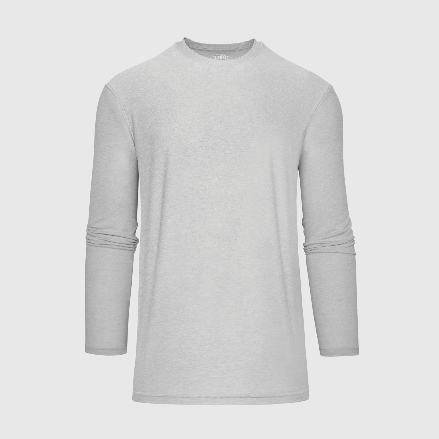 Heather Light Gray Active Long Sleeve Crew T-Shirt-VibeCloset