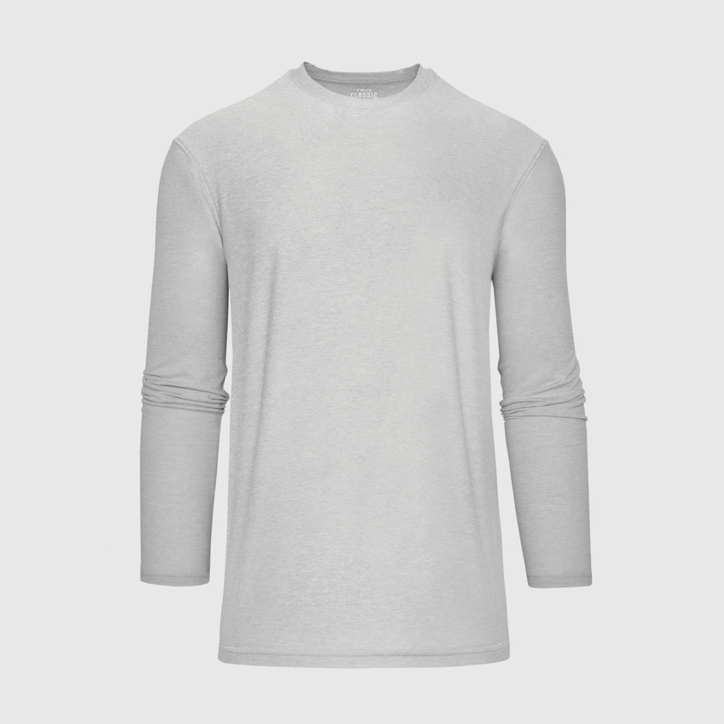 Heather Light Gray Active Long Sleeve Crew T-Shirt-VibeCloset