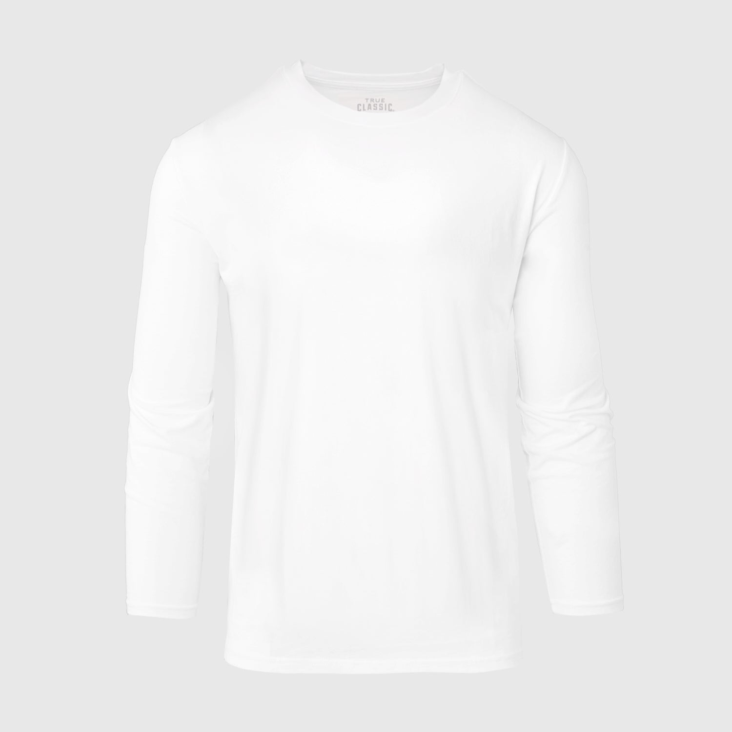 White Active Long Sleeve Crew T-Shirt-VibeCloset