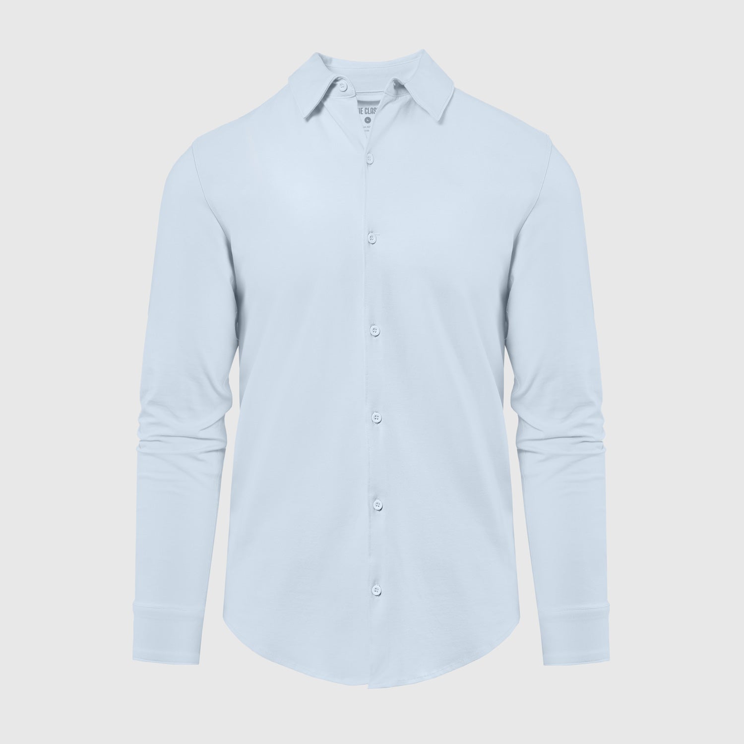 Pale Blue Long Sleeve Knit Shirt-VibeCloset