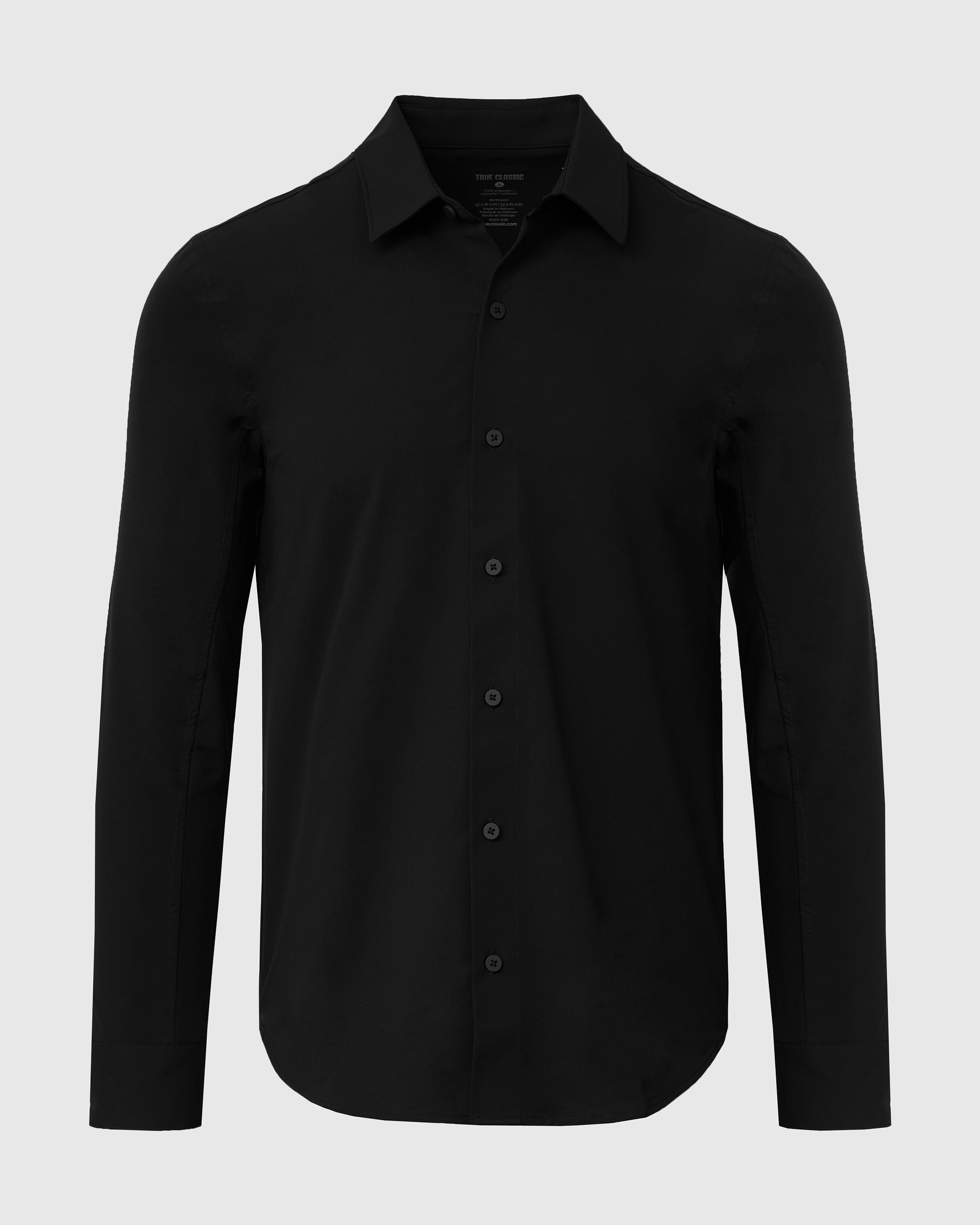 Black Commuter Long Sleeve Shirt-VibeCloset