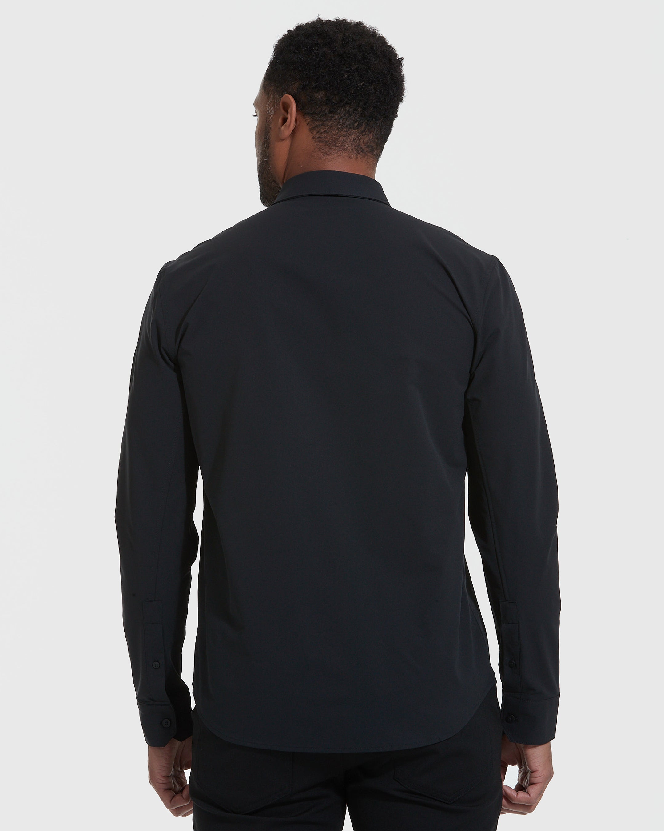 Black Commuter Long Sleeve Shirt-VibeCloset