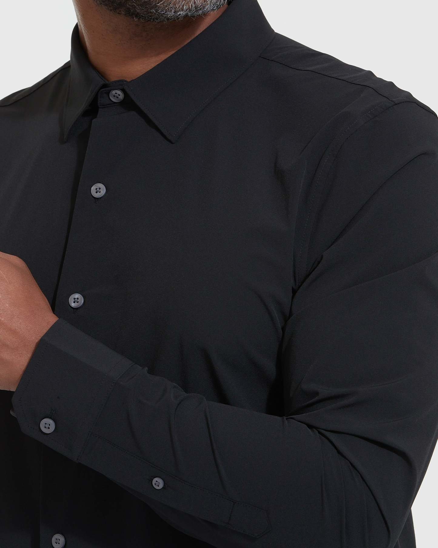 Black Performance Lightweight Dress Shirt-VibeCloset
