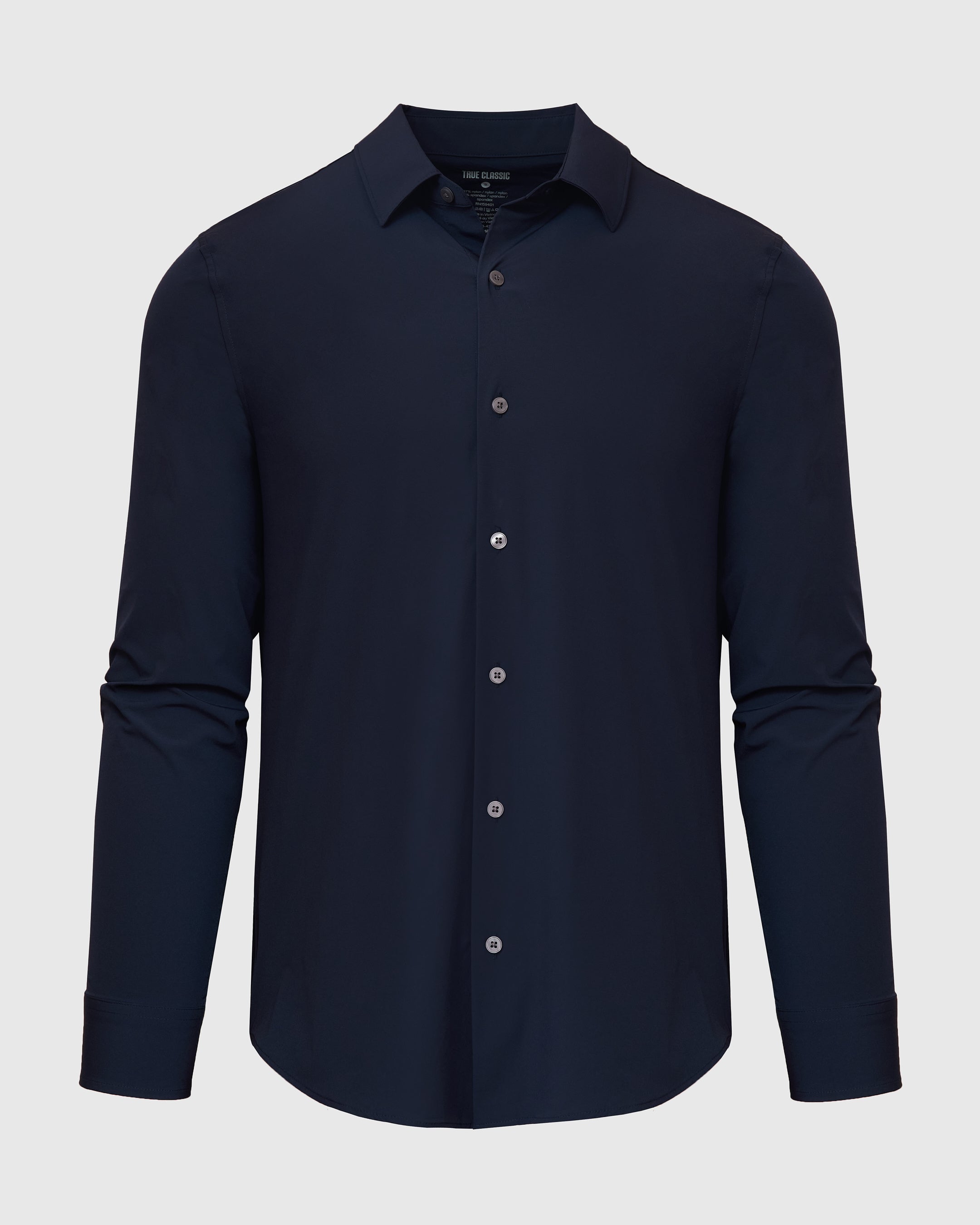 Navy Performance Lightweight Dress Shirt-VibeCloset