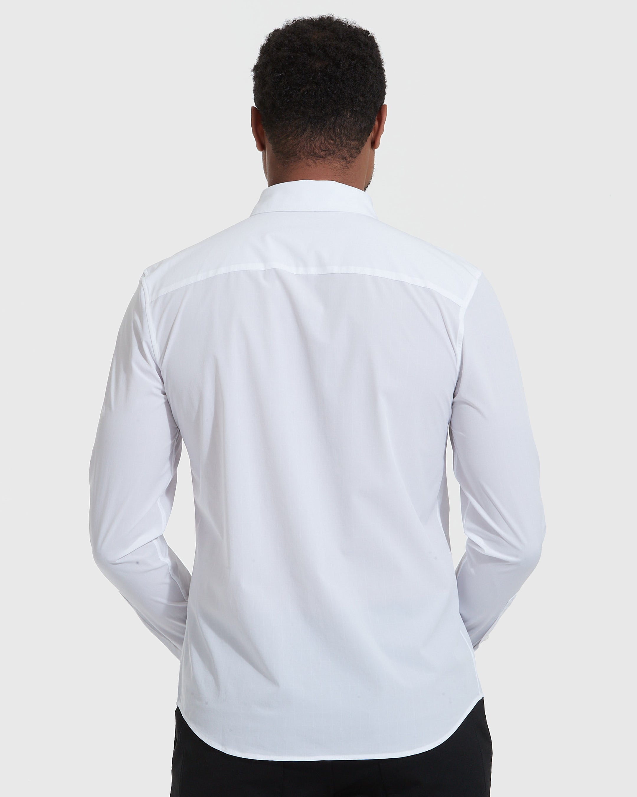 White Performance Lightweight Dress Shirt-VibeCloset