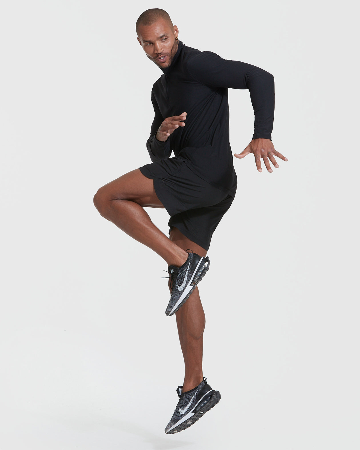 Black Active Quarter Zip Shirt-VibeCloset
