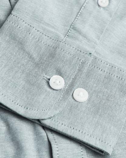 Moss Stretch Oxford Long Sleeve Shirt-VibeCloset