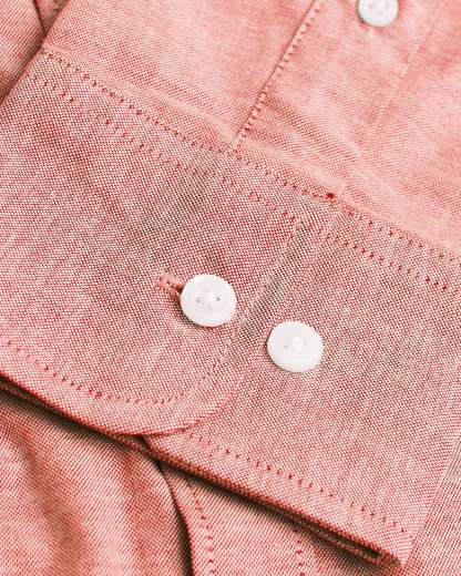 Peach Stretch Oxford Long Sleeve Shirt-VibeCloset