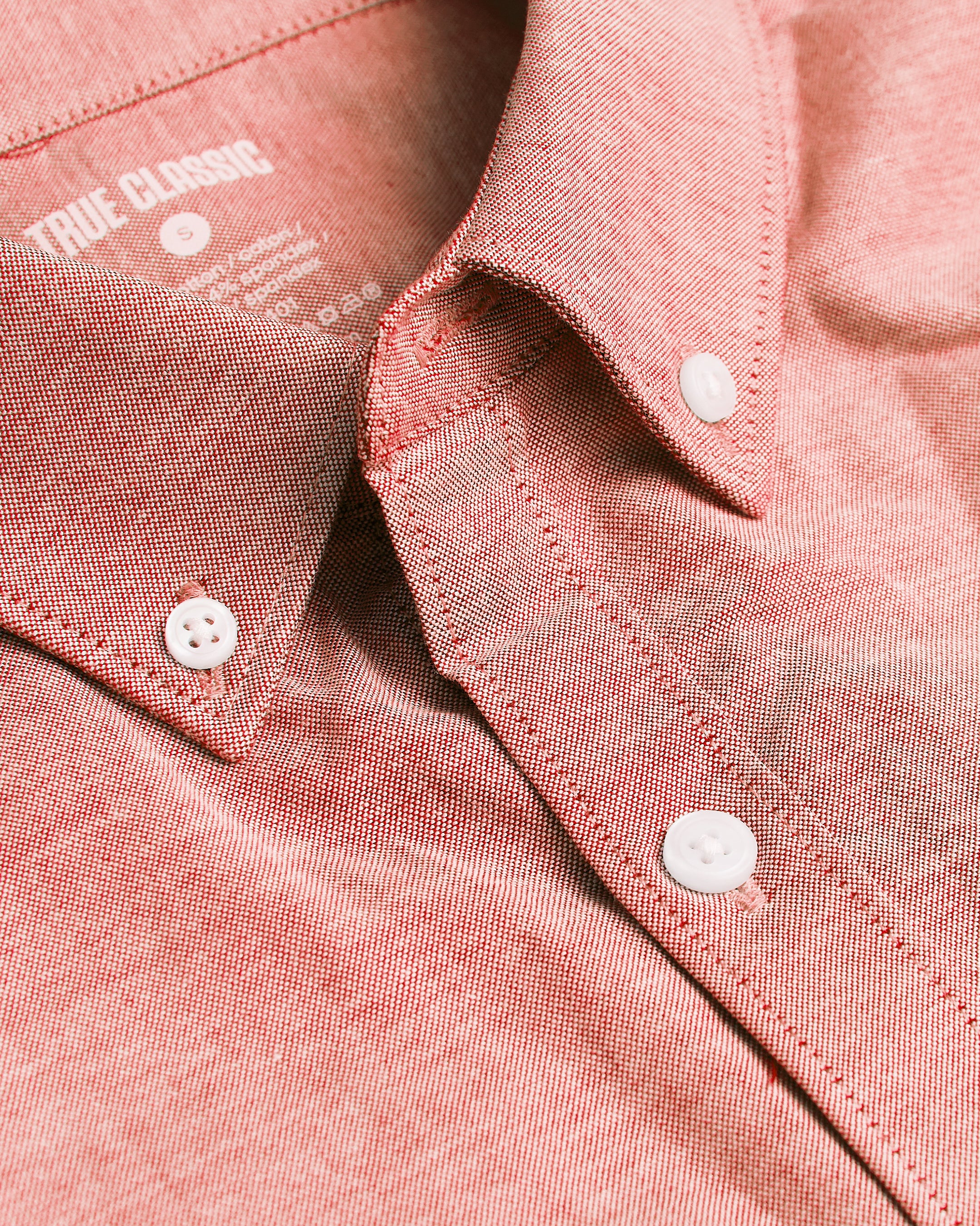Peach Stretch Oxford Long Sleeve Shirt-VibeCloset