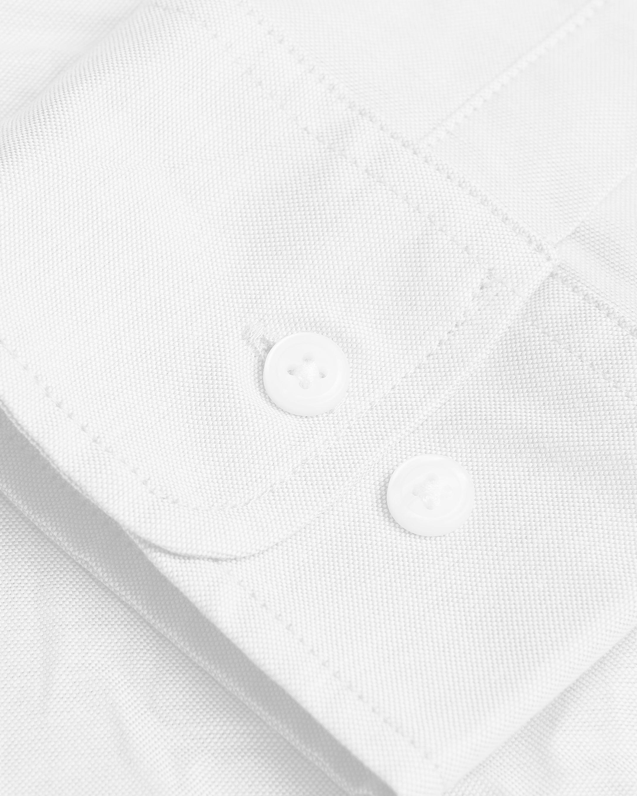 White Stretch Oxford Long Sleeve Shirt-VibeCloset