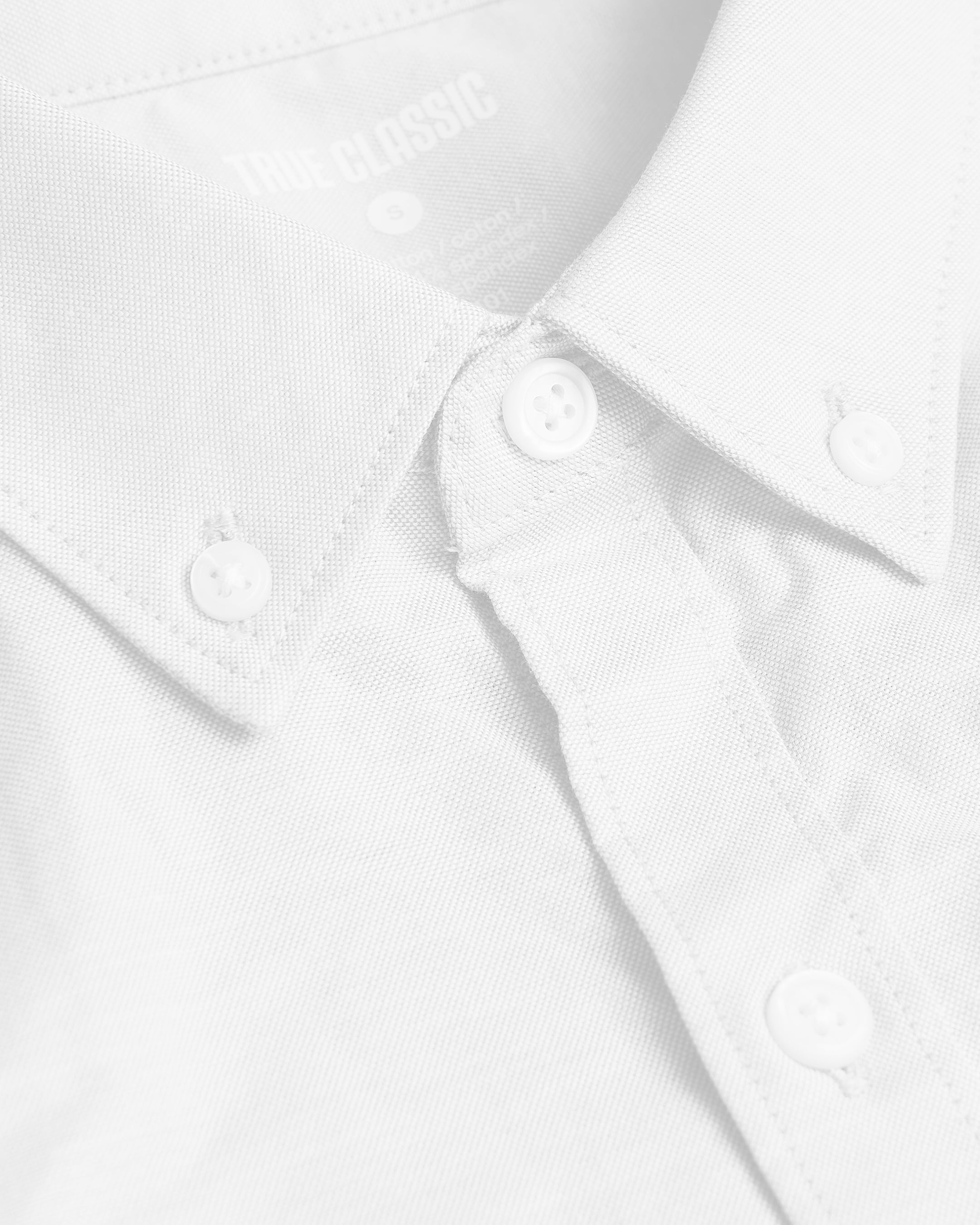 White Stretch Oxford Long Sleeve Shirt-VibeCloset