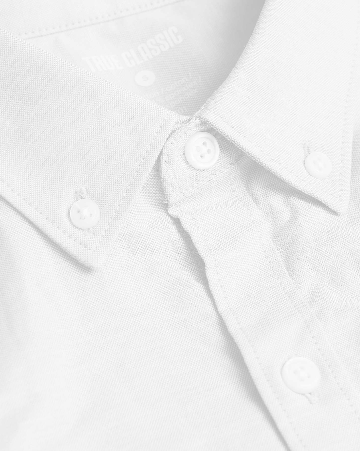 White Stretch Oxford Long Sleeve Shirt-VibeCloset