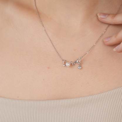 Forever Love 925 Sterling Silver Natural Freshwater Pearl Necklace-VibeCloset