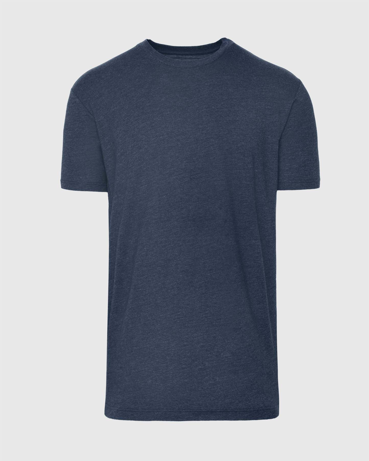 Heather Navy Tall Straight Hem Crew Neck T-Shirt-VibeCloset