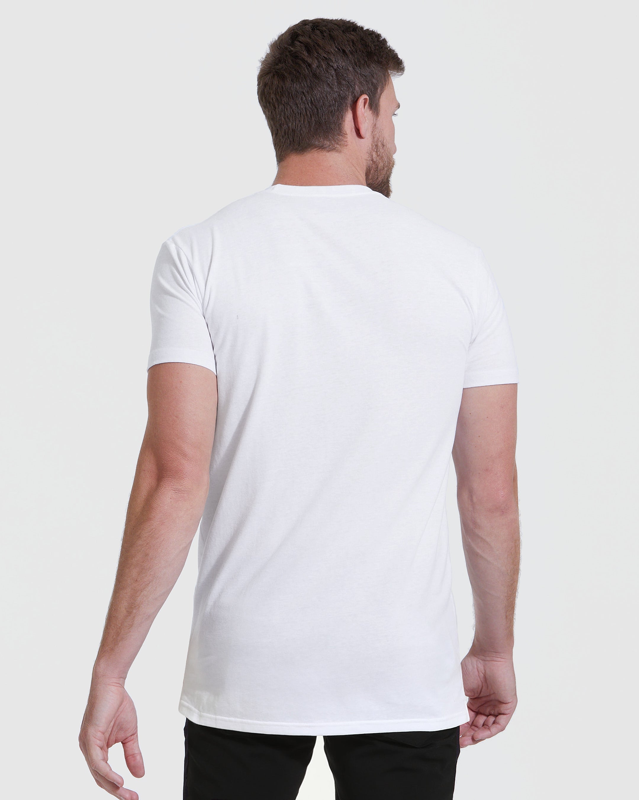 All-White Tall Straight Hem Crew Neck T-Shirt 6-Pack-VibeCloset