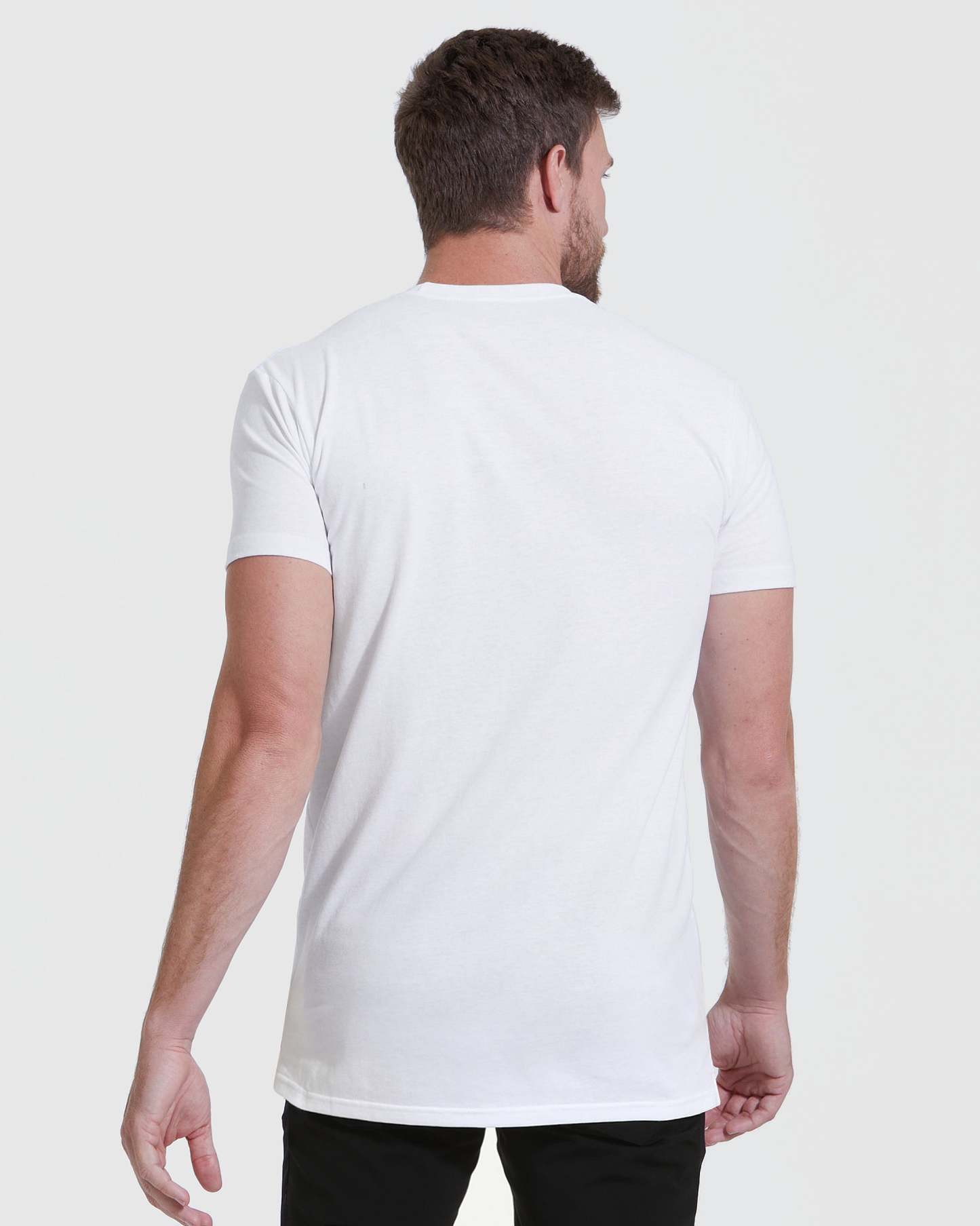 All-White Tall Straight Hem Crew Neck T-Shirt 6-Pack-VibeCloset