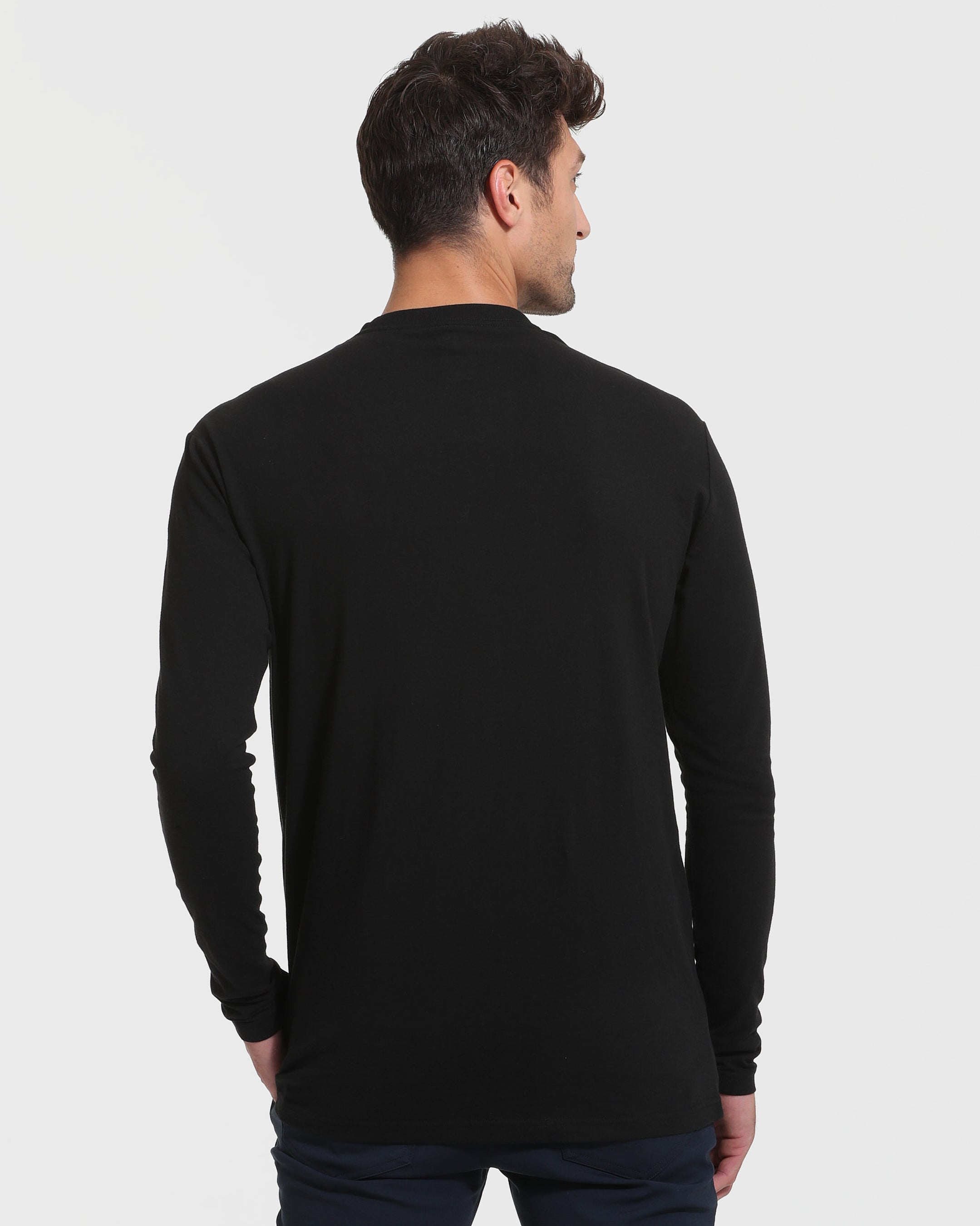Black Tall Long Sleeve T-Shirt-VibeCloset