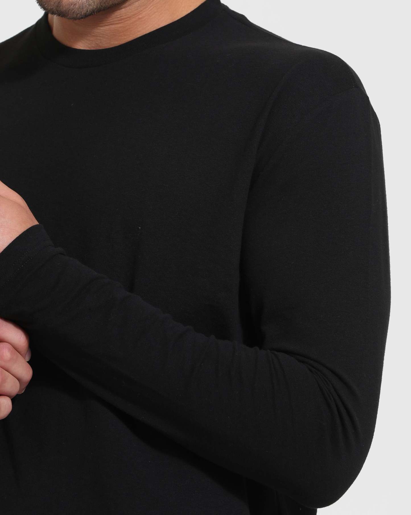 Black Tall Long Sleeve T-Shirt-VibeCloset