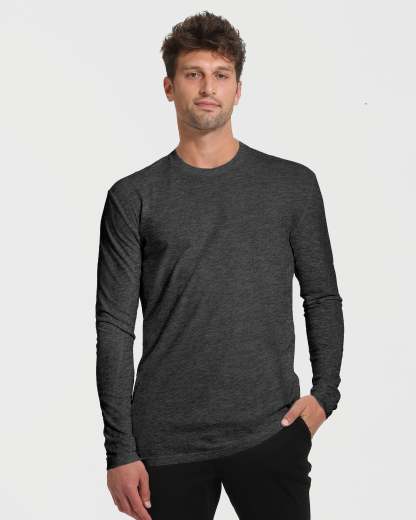 Charcoal Heather Gray Tall Long Sleeve T-Shirt-VibeCloset
