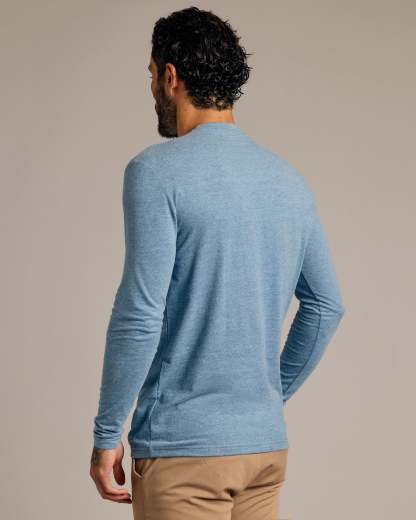 Heather Indigo Tall Long Sleeve T-Shirt-VibeCloset