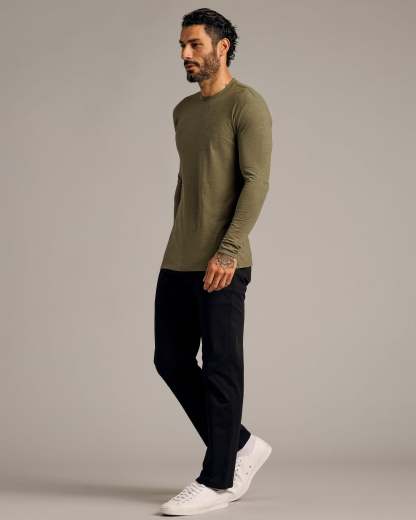 Heather Military Green Tall Long Sleeve T-Shirt-VibeCloset