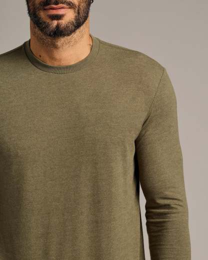 Heather Military Green Tall Long Sleeve T-Shirt-VibeCloset