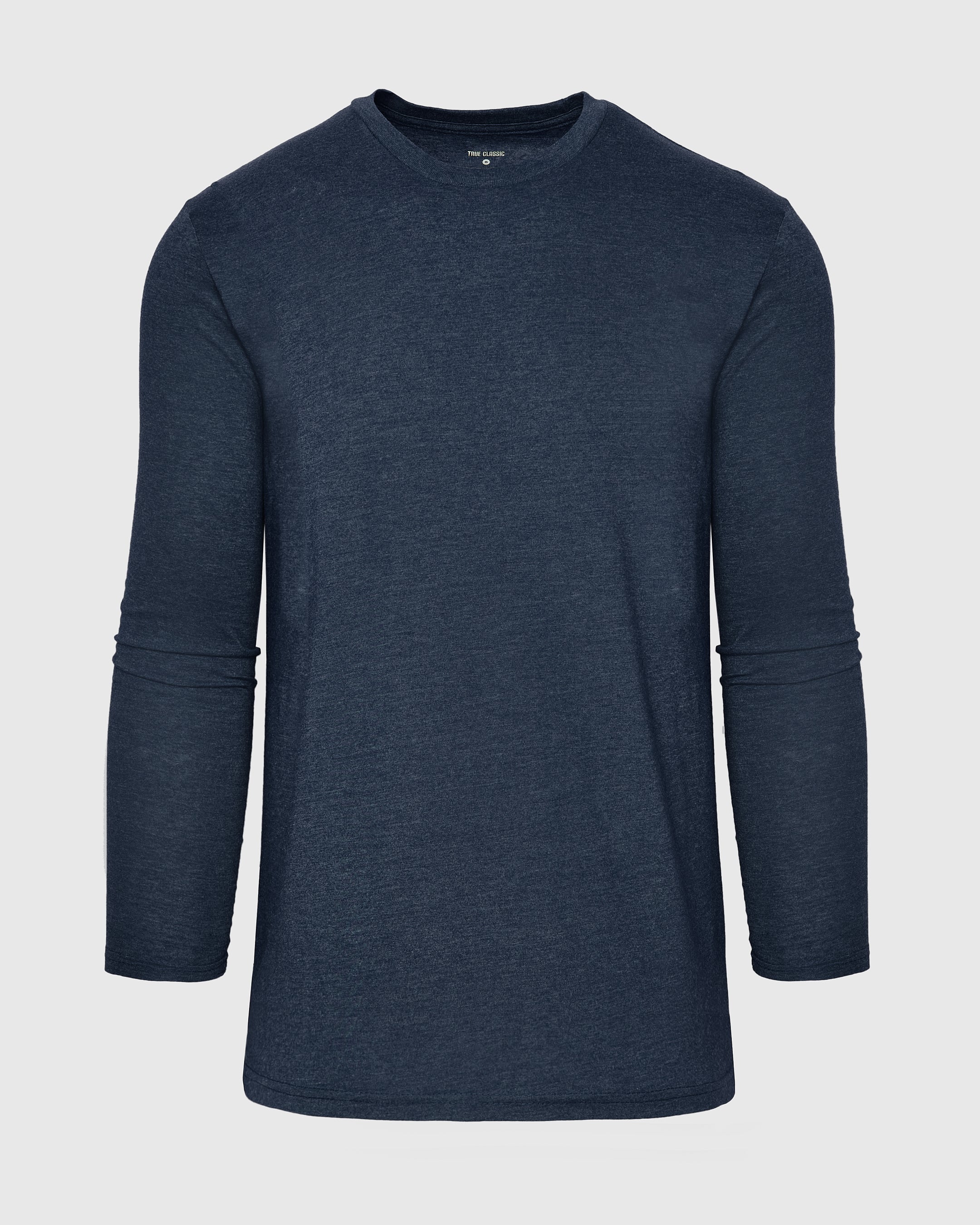Heather Navy Tall Long Sleeve T-Shirt-VibeCloset