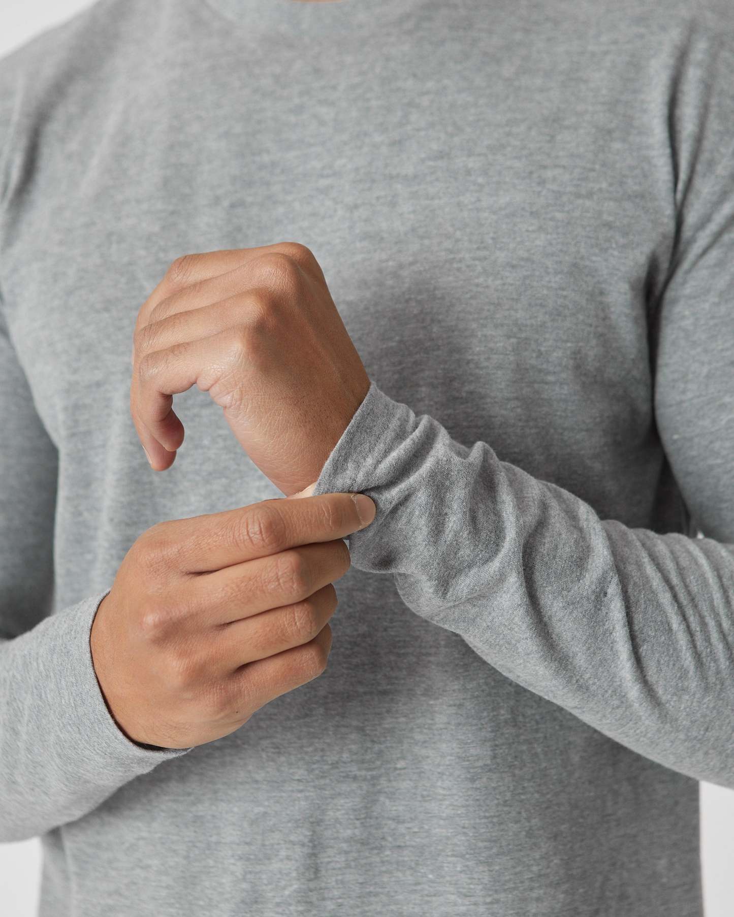 Heather Gray Tall Long Sleeve T-Shirt-VibeCloset