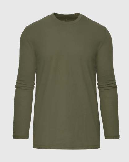 Military Green Tall Long Sleeve T-Shirt-VibeCloset