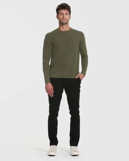 Military Green Tall Long Sleeve T-Shirt-VibeCloset