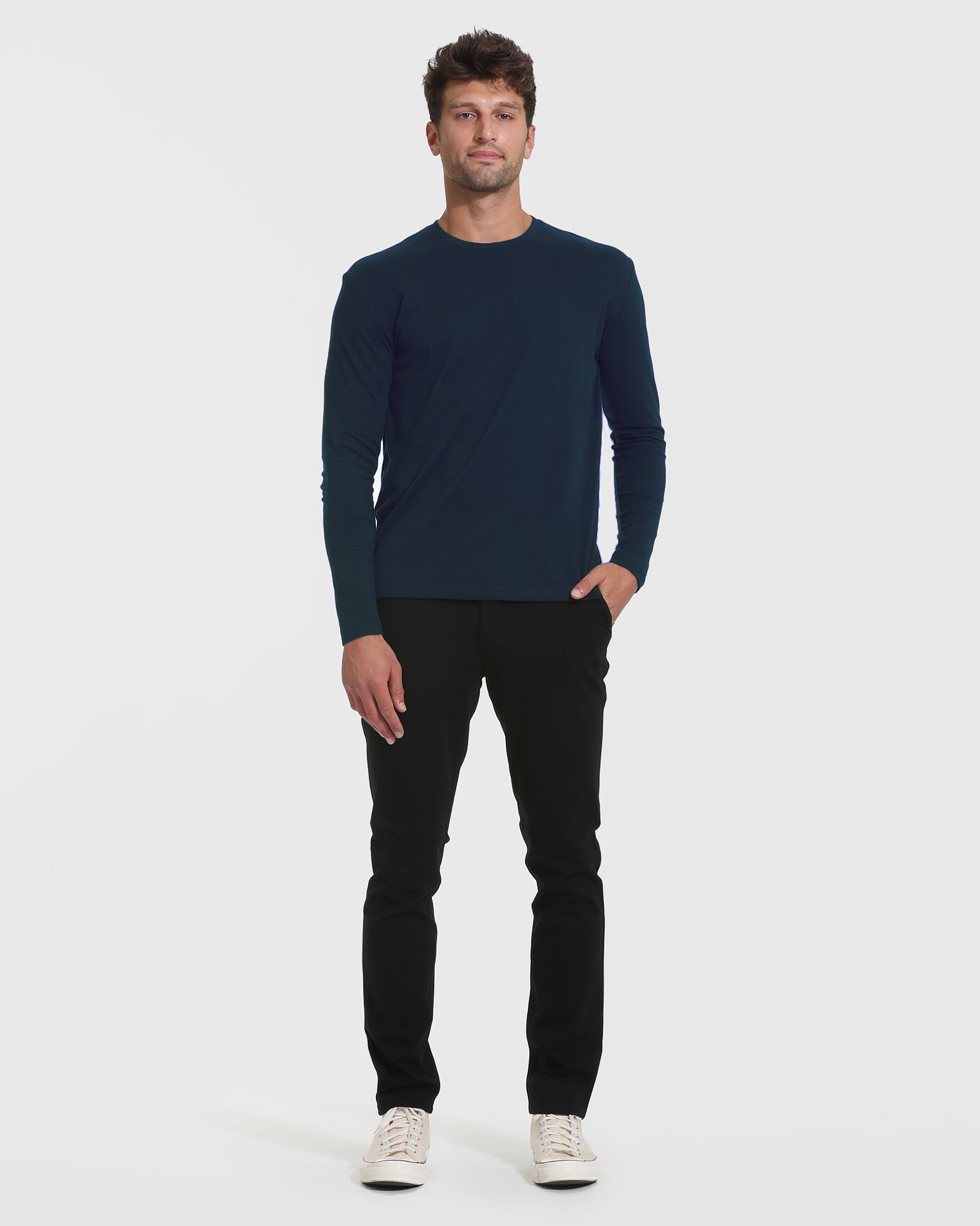 Navy Tall Long Sleeve T-Shirt-VibeCloset