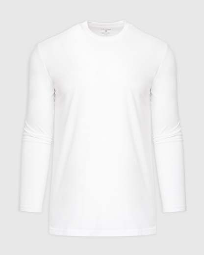 White Tall Long Sleeve T-Shirt-VibeCloset