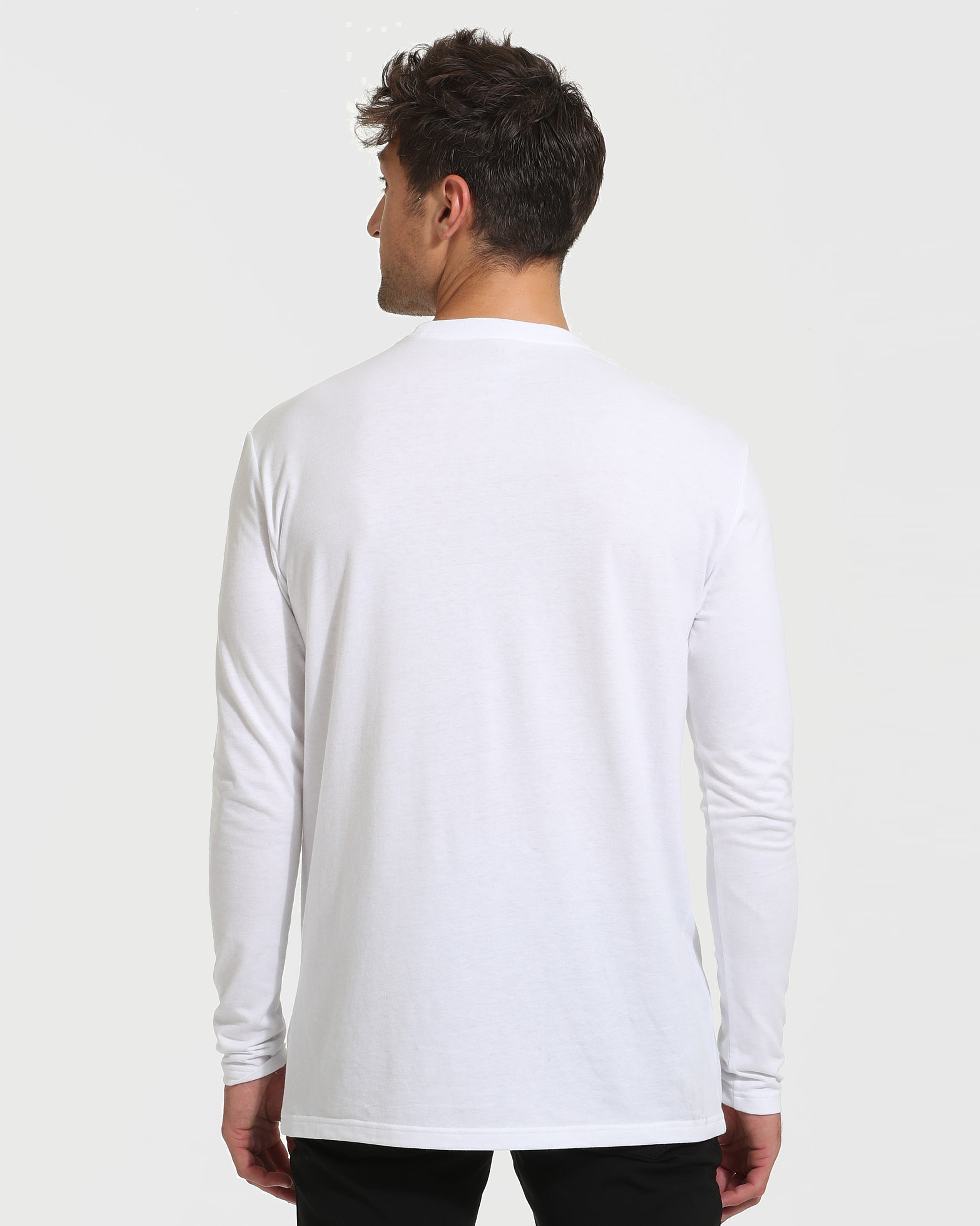 White Tall Long Sleeve T-Shirt-VibeCloset