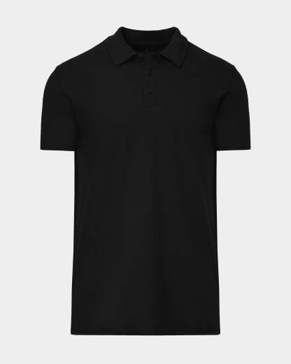 Black Short Sleeve Tall Polo-VibeCloset