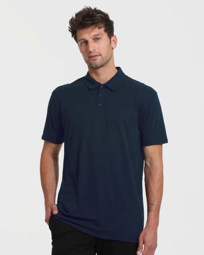 Navy Short Sleeve Tall Polo-VibeCloset