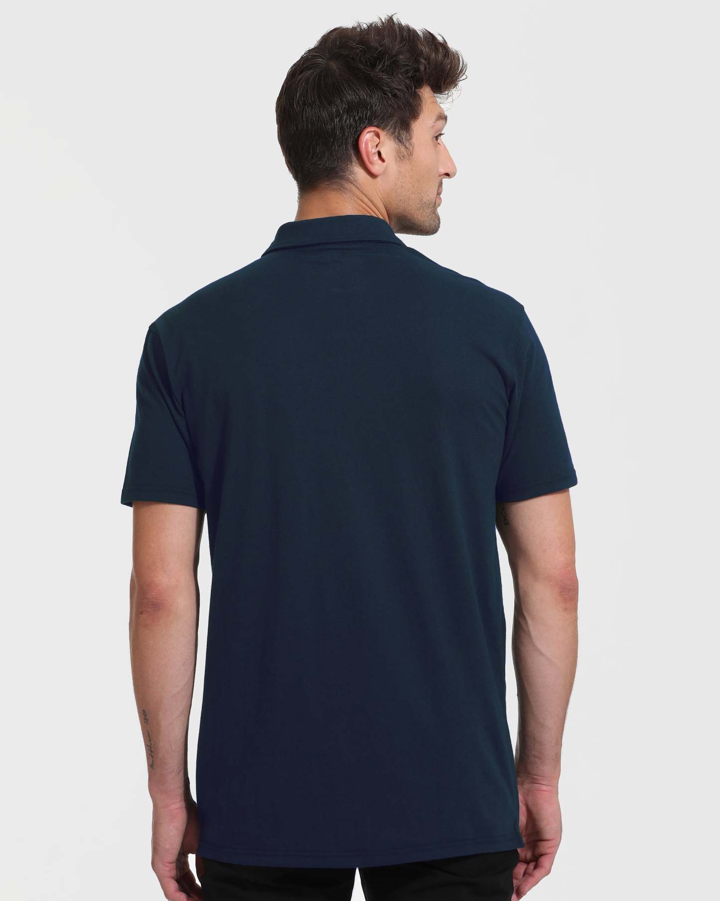 Navy Short Sleeve Tall Polo-VibeCloset