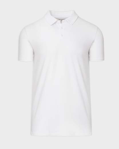 White Short Sleeve Tall Polo-VibeCloset