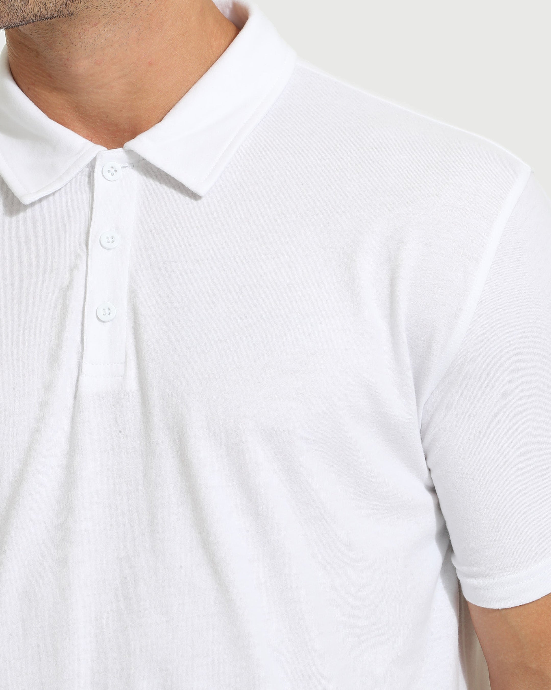 White Short Sleeve Tall Polo-VibeCloset